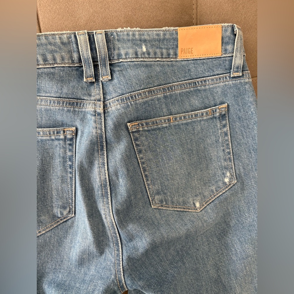 PAIGE Manhattan Mid Rise Blue Boots Jeans Size 29 Vintage Style Double Loops - Picture 11 of 15